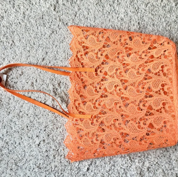 NWT PVC LV orange colour lace tote bag, great for swimming class - Picture 6 of 8